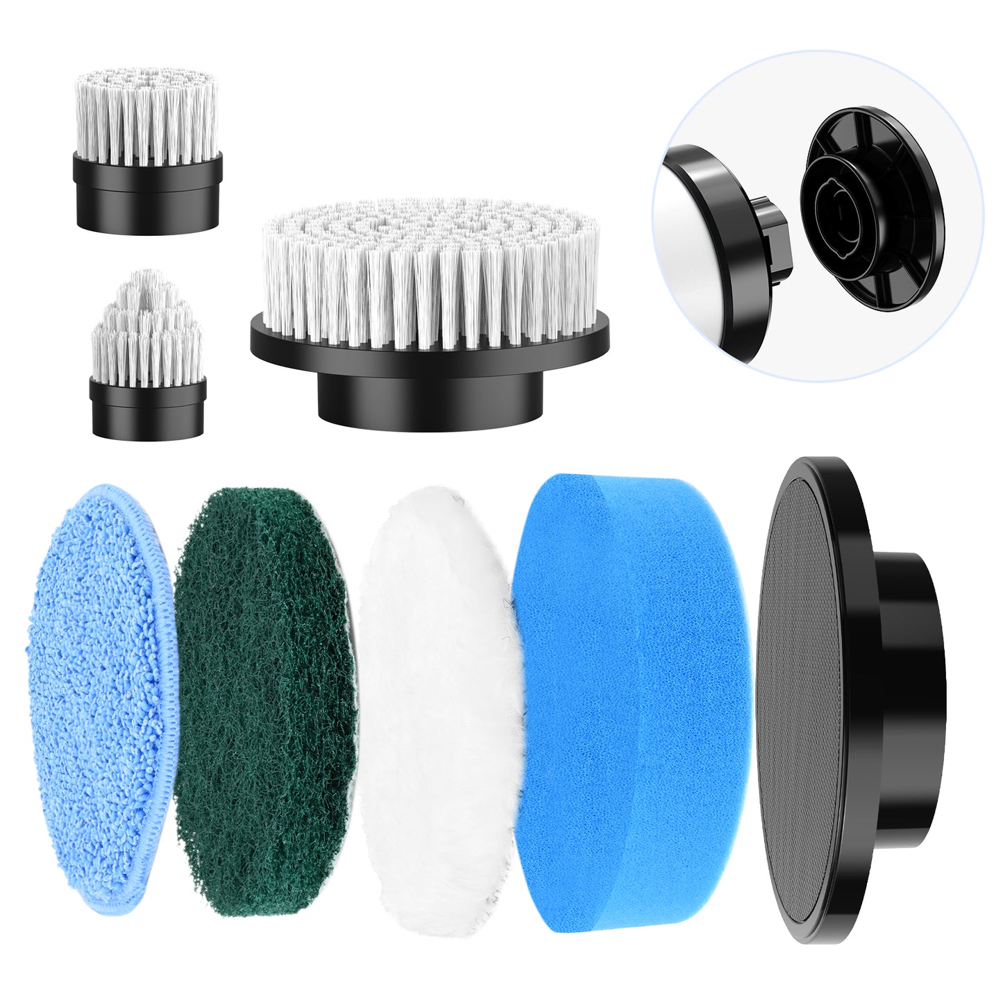 Brush Heads 7 Pack, Replacement Heads for Cleaning Bathroom, Electric Spin Scrubber for Tiled Bathtubs